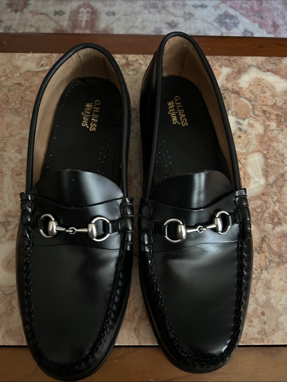 G.H. Bass & Co. Black Leather Bit Loafers for Men